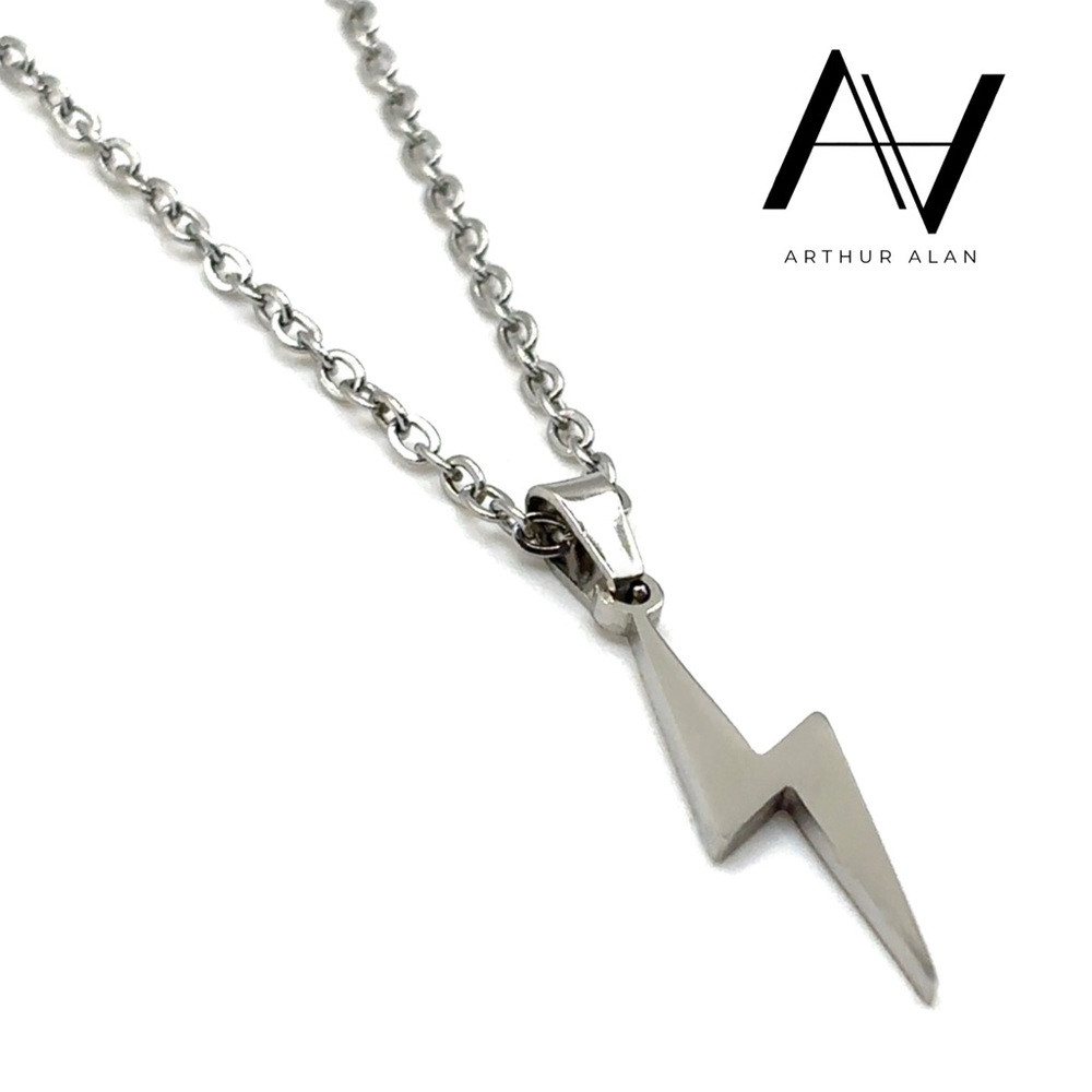 Lightning Bolt Necklace (Gold) | Arthur Alan Jewelry